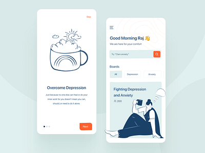 Mental Wellbeing App Concept