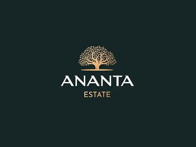 Ananta estate logo brand and identity brandidentity branding design identity design illustration logo logo design logodesign tree