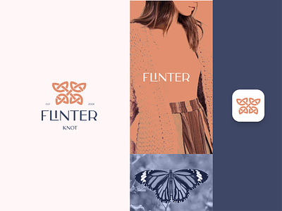 Flinter knot logo brand and identity brandidentity branding butterfly butterfly logo design identity design logo logo design logodesign