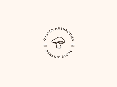Oyster mushrooms organic store logo