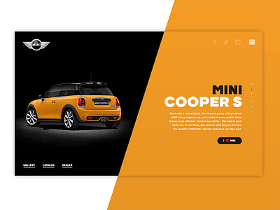 Mini card concept black card concept cooper design mini s ui ux webdesign yellow