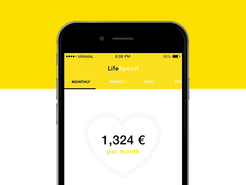 Lifespend app concept ios iphone iphoneapp lifespend money spend ui ux