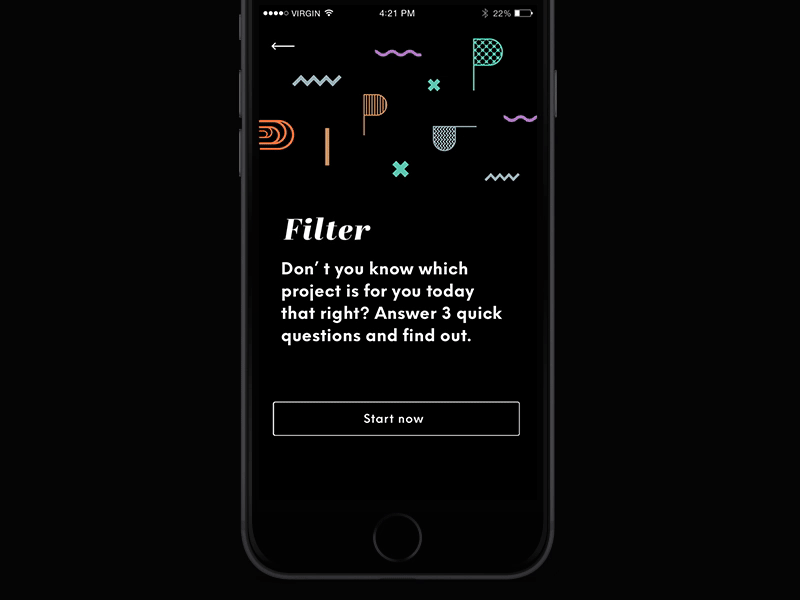 ProductsTalks - Filter animation app filter ios iosapp iphone iphoneapp products walkthrough