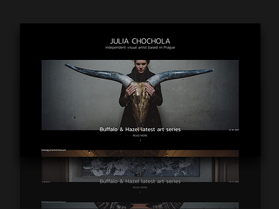 Julia Chochola - portfolio concept artist black clean concept dark microsite minimal portfolio ui ux