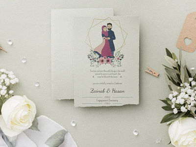 Wedding invite design flat illustration minimal typography vector wedding card wedding invitation wedding invite weddings