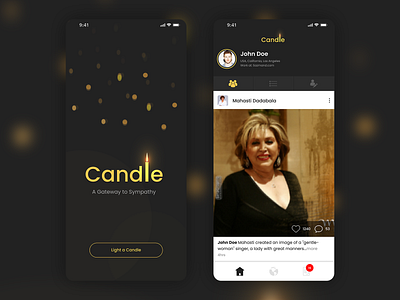 Candle - Give Homage To The Deceased Celebrities best of dribbble best shot candle celebrities coming soon elegant figma interaction ios minimalism tribute ui uiux
