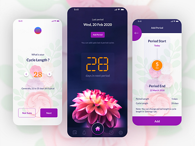 DOTS: Period Tracker App best best of dribbble design easy management figma illustration ios ios app design minimalism mobile app mobile ui notification period period tracker ui uiux