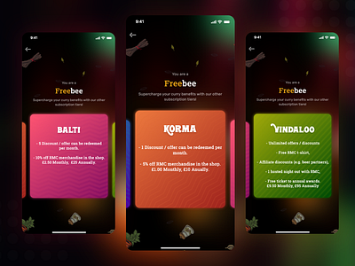 Elegant Subscriptions Screens best of dribbble composition curry elegant figma food indian ios mobile mobile app mobile ui subscriptions ui uiux