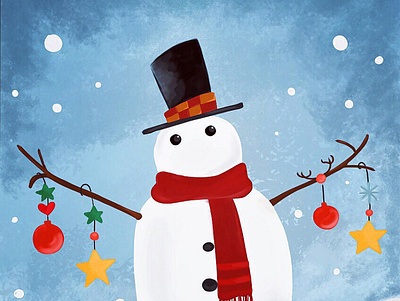 Snowman artwork design digitalart illustration poster