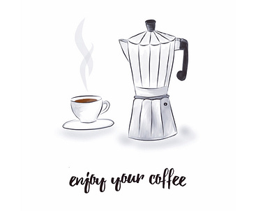 Enjoy your coffee artwork design digitalart illustration poster poster design