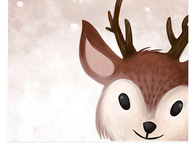 Reindeer artwork christmas christmas card digital painting digitalart illustration poster winter