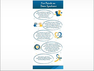 "Five Points on Down Syndrome" Infographic artwork design digitalart flat illustration infographic infographic design infographics poster vector art