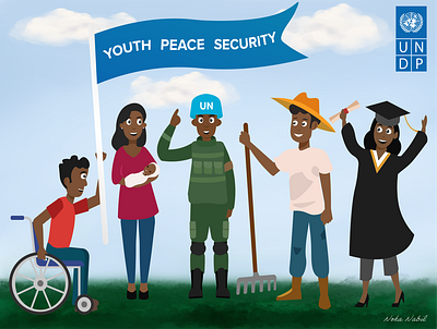 "Youth Participation" UNDP Solomon Islands artwork characterdesign design digitalart flat illustration poster poster design undp vector art