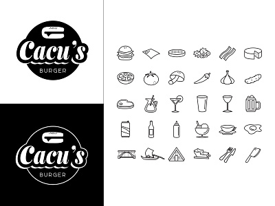 Cacu's Burger Logo and Branding branding burger burger logo design icon illustration logo logotype design minimal restaraunt restaurant branding symbol typography vector