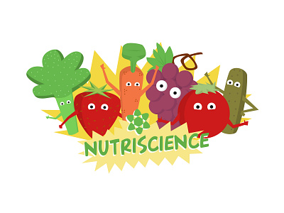 Nutriscience Logo and Illustration branding children design food health illustration kids logo logotype design nutrition vector