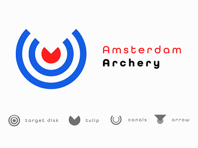 Amsterdam Archery amsterdam archery arrow branding canals design disk flat icon identity illustration illustrator logo minimal target tulip type