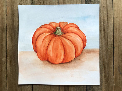 Fall Pumpkin Watercolor Illustration