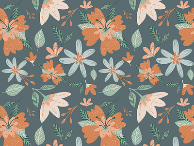 Soft Floral Pattern Dark