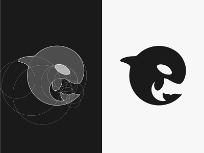 Orca Logo black and white circles design grid killer whale logo logo deisgner logo design logo grid orca orca logo