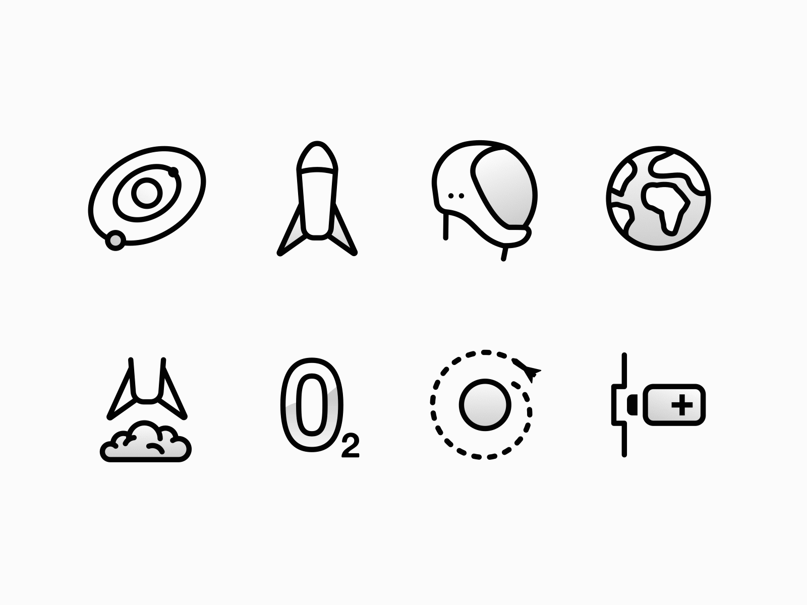 Space Icons icon icon design icon set iconography minimalism nasa rocket space