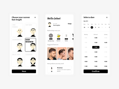 Barbershop barbershop black face illustration ui design ux