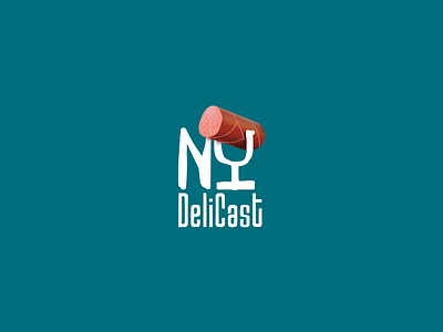 NY Delicast design food illustration microphone podcast podcast logo salami