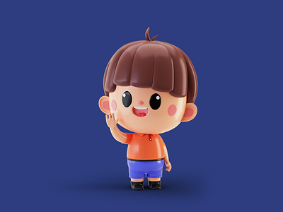 Kid 3d 3dillustration blender blender3d boy cartoon character chibi cute design fun illustration kid render