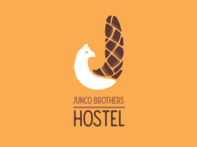 Junco Brothers Hostel Logo alpaca design hostel hotel illustration junco letter letter j llama logo motel