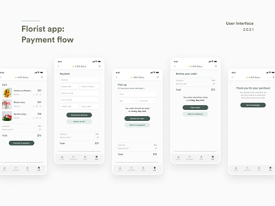 Florist App: Payment flow clean payment flow ui user experience user interface ux
