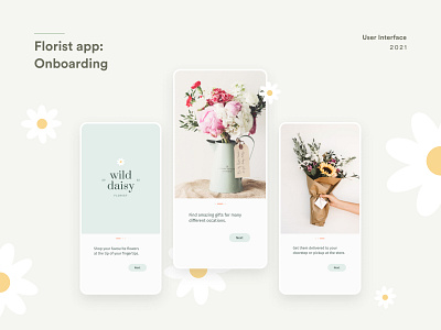 Florist app: Onboarding screens clean minimalism onboarding screens ui user experience user interface ux
