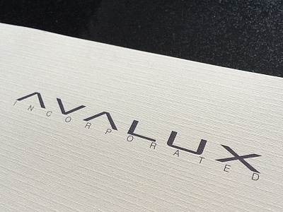 AVALUX Letterhead black black and white dark letterhead linen paper logo mark sleek white word wordmark