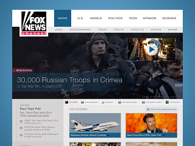 Fox News Redesign blue fox news media news overlay redesign typography video