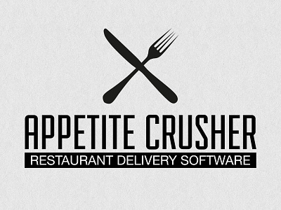 Appetite Crusher Logo black and white bw delivery food logo logo concept restaurant