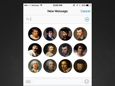 iOS New Message w/ Favorites imessage ios iphone texting
