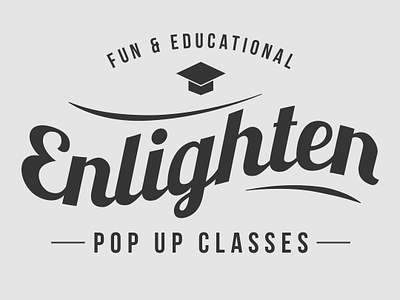 Enlighten Logo classes concept cursive education logo old school
