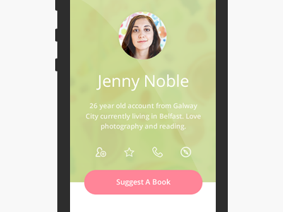 Random Library App Design books design flat green icons ios iphone library pink random reviews ui