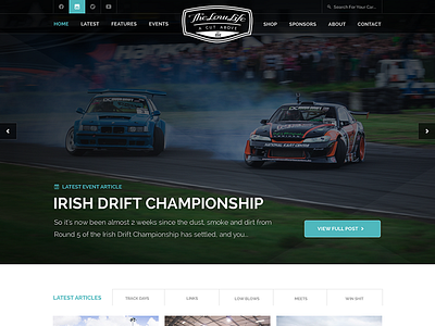 The Low Life Spec Homepage Design cars design drifting icon ireland lowlife luxury racing speed sport ui website