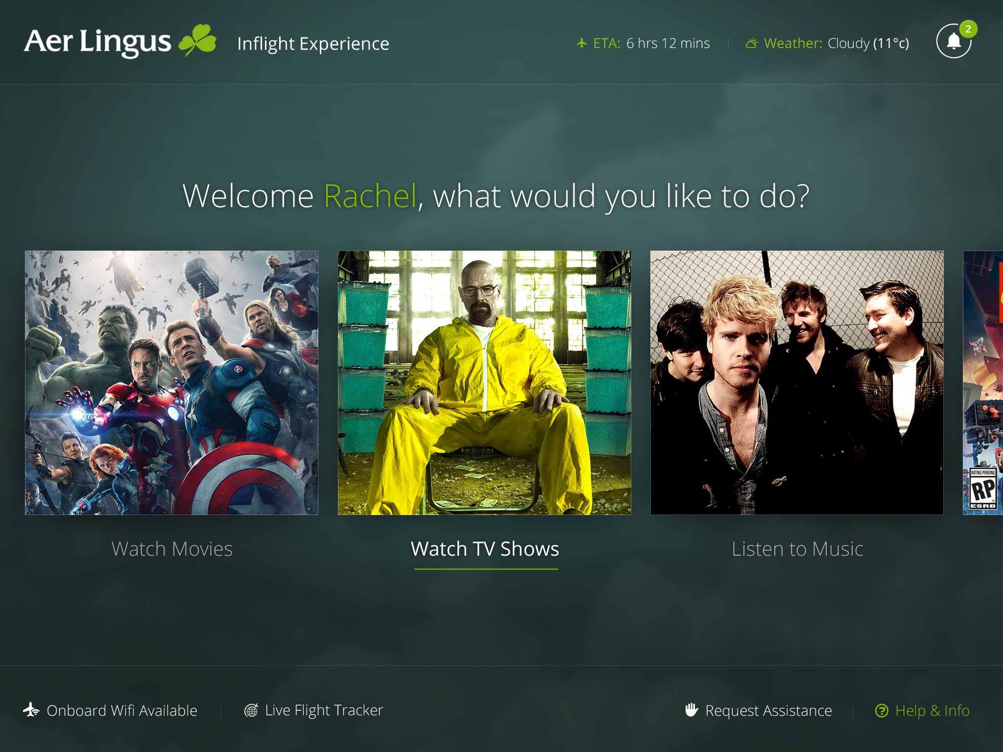 Aer Lingus Inflight Entertainment Concept by Kieron Keenan on Dribbble