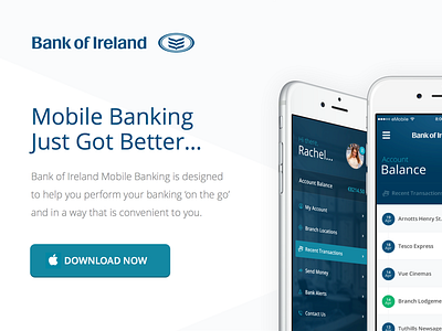 Daily UI #003 - Landing Page (Above The Fold) app bank banking blue branding download iphone landing page mobile ui ux