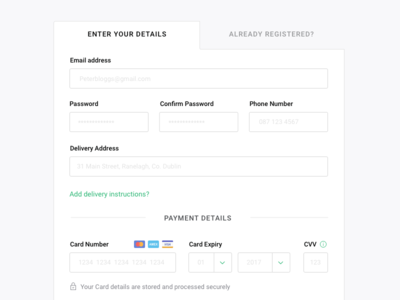 Checkout Page (New user) buy case study checkout credit card desktop email order payment registration stripe