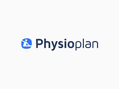 Physio Plan Logo blue grey logo physio physiotherapists plan rehabilitation white