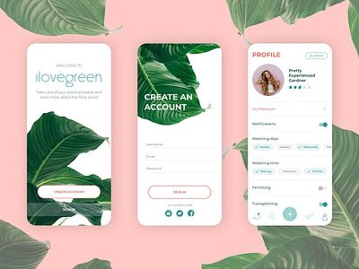 ilovegreen: mobile app for your plants app for plants application for plants design mobile app mobile app design ui ui ux design ui design ux web design