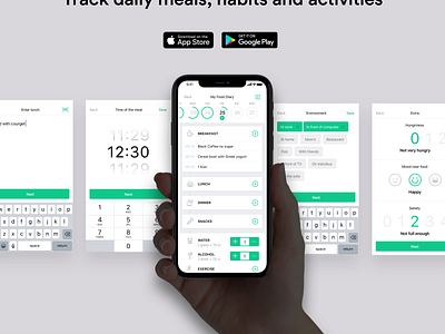 Food Diary App app iphone x ui work in progress