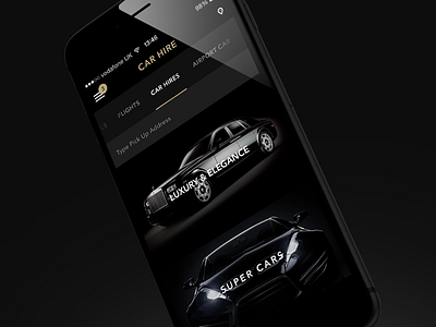 Working on luxury app app car hire cars elegance elegant iphone luxury sleek ui ui designer