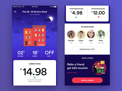 iPhone App for major UK/US electricity company app energy iphone app share sharing spend voucher