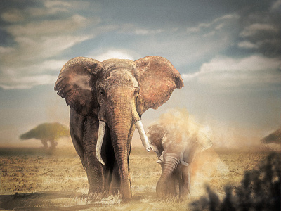 Mother's Love in Safari digital painting