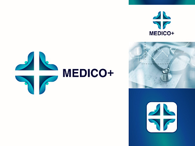Medico+ Logo Design brand branding clinic creativelogo design graphic design illustration logo logoinspiration medical moder modernlogo plus