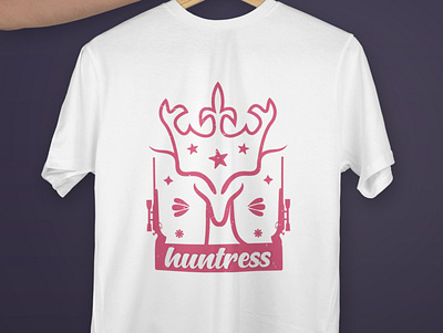 Huntress T-shirt Design adobeillustrator animaldesign graphic design hunting huntress illustration tshirt tshirtdesign vector