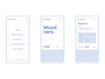 Bebico - Mobile Grid app art bebico branding clean design grid icon identity illustration interaction ios logo mobile responsive ui ux vector web wireframe