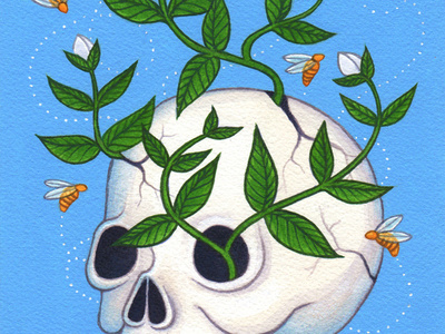 Green Burial ecology editorial illustration gouache illustration painting science illustration traditional illustration